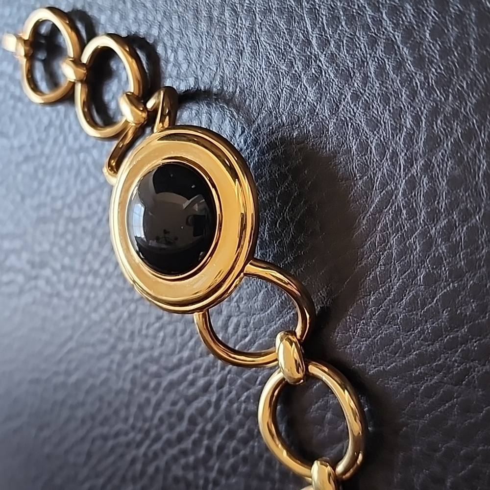 VTG Monet Gold and Black Women's Bracelet - Picture 2 of 8